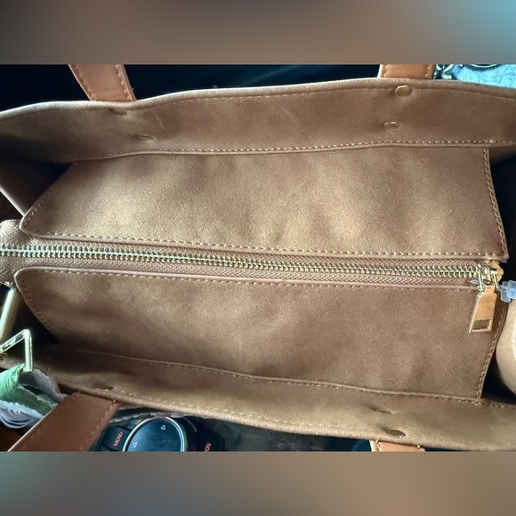 THREADED PEAR CAMEL CAMPBELL TOTE W DESSERT  BOHO REMOVABLE CROSSBODY STRAP - Picture 7 of 13